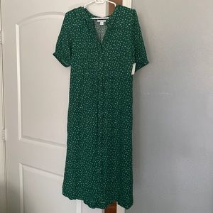 NWT Amazon Fashion midi dress Green Vine print